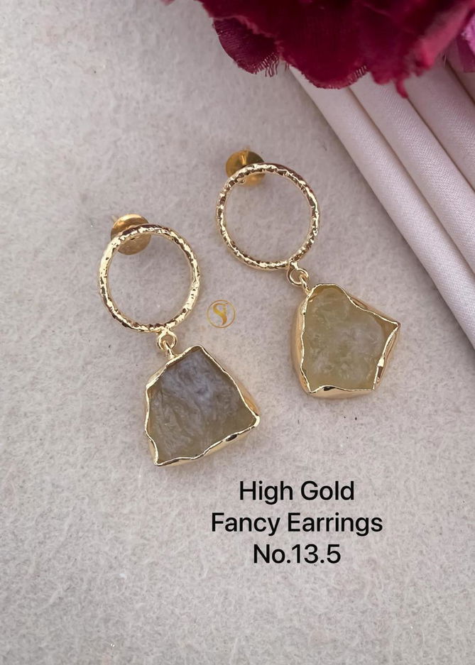 High Gold Party Wear Fancy Earrings 3 Wholesale Online
